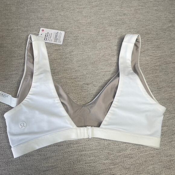 LULULEMON Waterside V Swim Top C/D NWT White Tan Extra Small XS UV Quick Dry - Picture 6 of 7